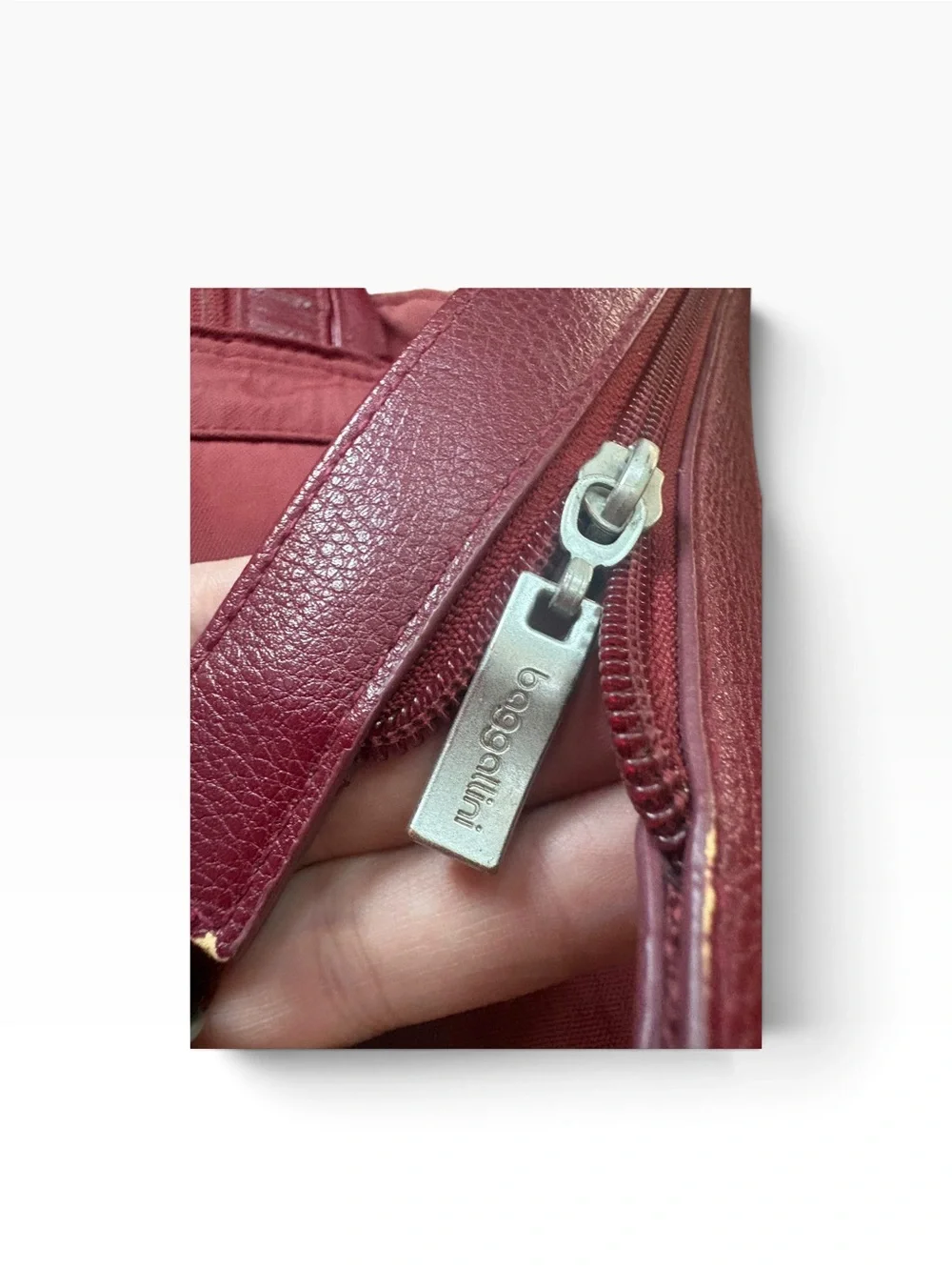 Baggallini Burgundy Red Triangle Purse Shoulder Bag Convertible Backpack